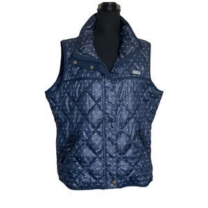 Columbia Polka Dot Puffer Vest Size XL Blue & White